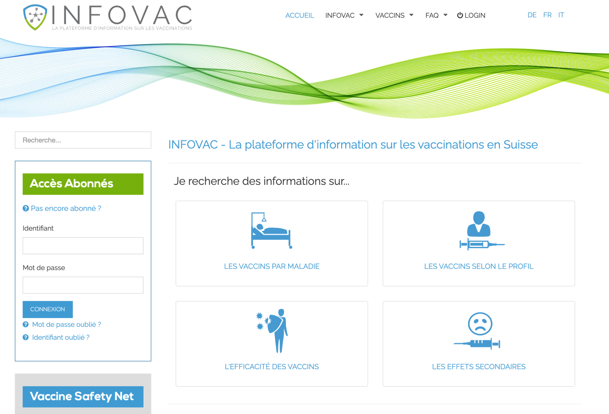 Infovac_Homepage_screenshot