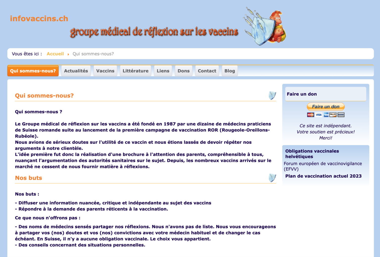 Infovaccins_Groupe médical de réflexion sur les vaccins_Homepage