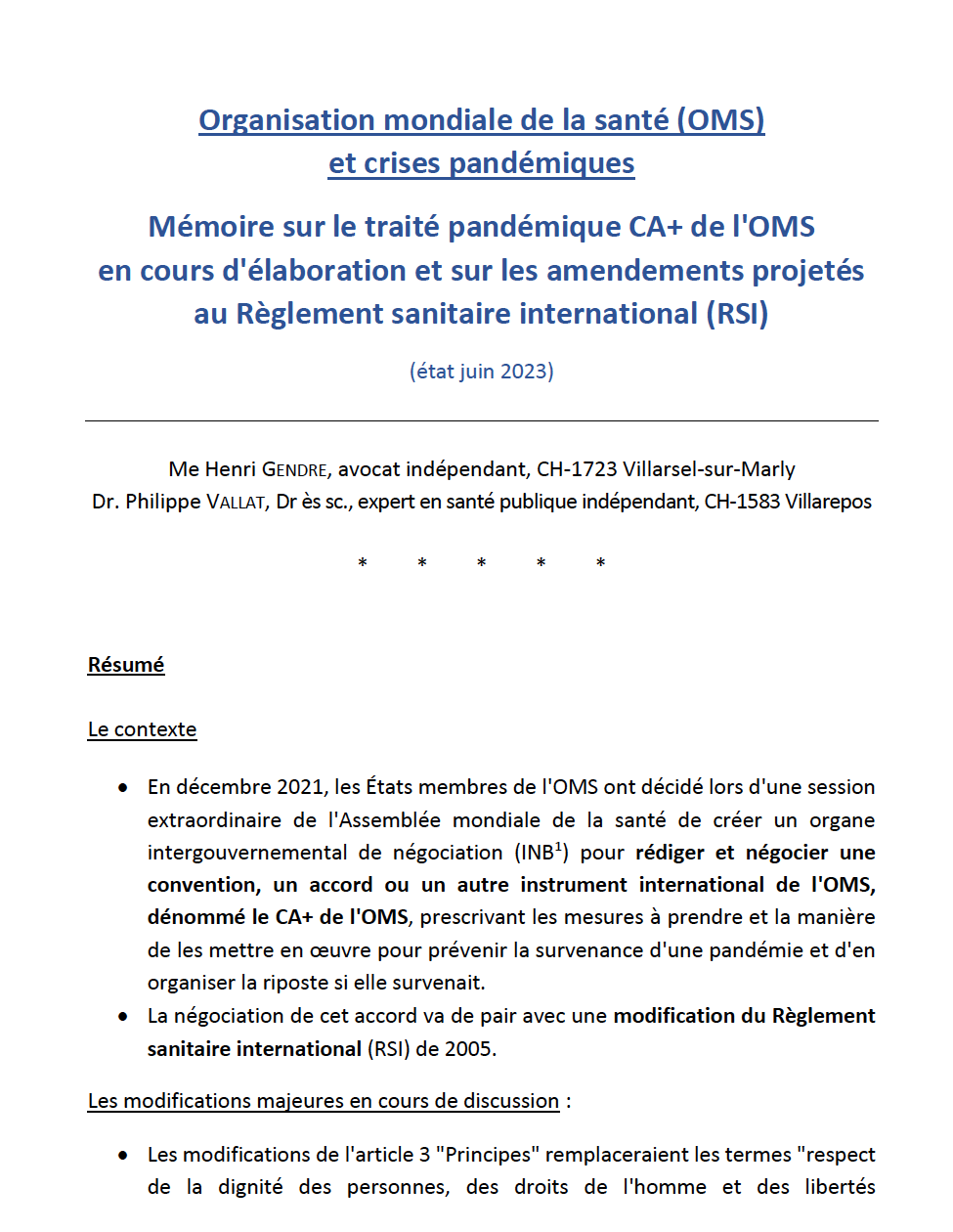 Philippe Vallat_Henri Gendre_Rapport OMS 2023-06