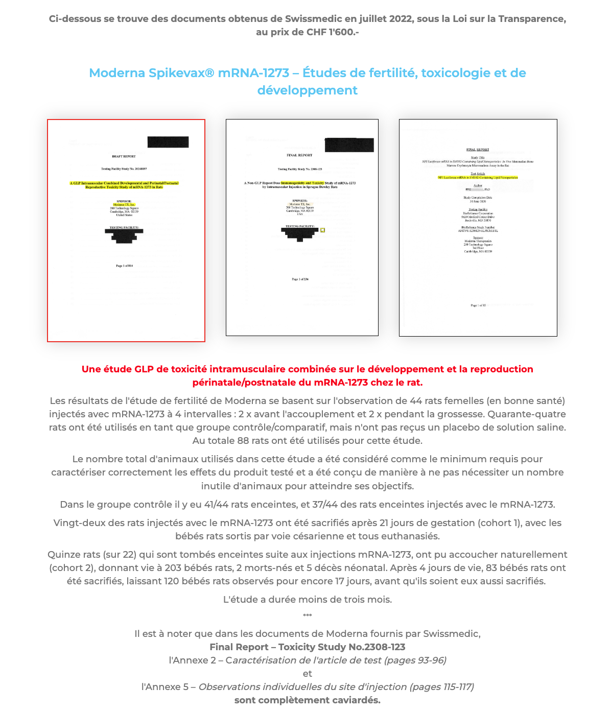 Swissmedic FOIA Covid vaccines pregnant women RSSI page