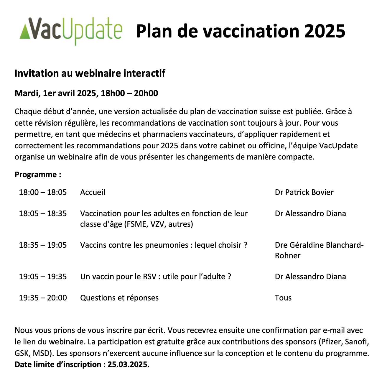 MEDVIS 2025 VacUpdate Alessandro Diana Plan de Vaccination Webinar 2025-04-25