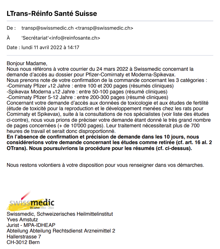 SWISSMEDIC_2022-04-11_Demande-réinfosanté.ch-études-vaccins-COVID_COVER