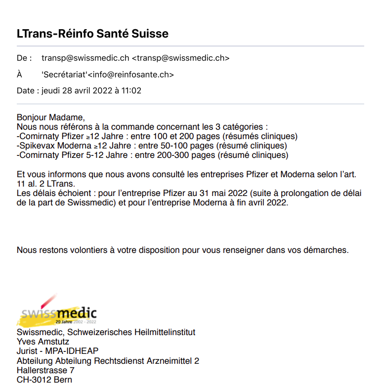 SWISSMEDIC_2022-04-28_Demande-réinfosanté.ch-études-vaccins-COVID_COVER