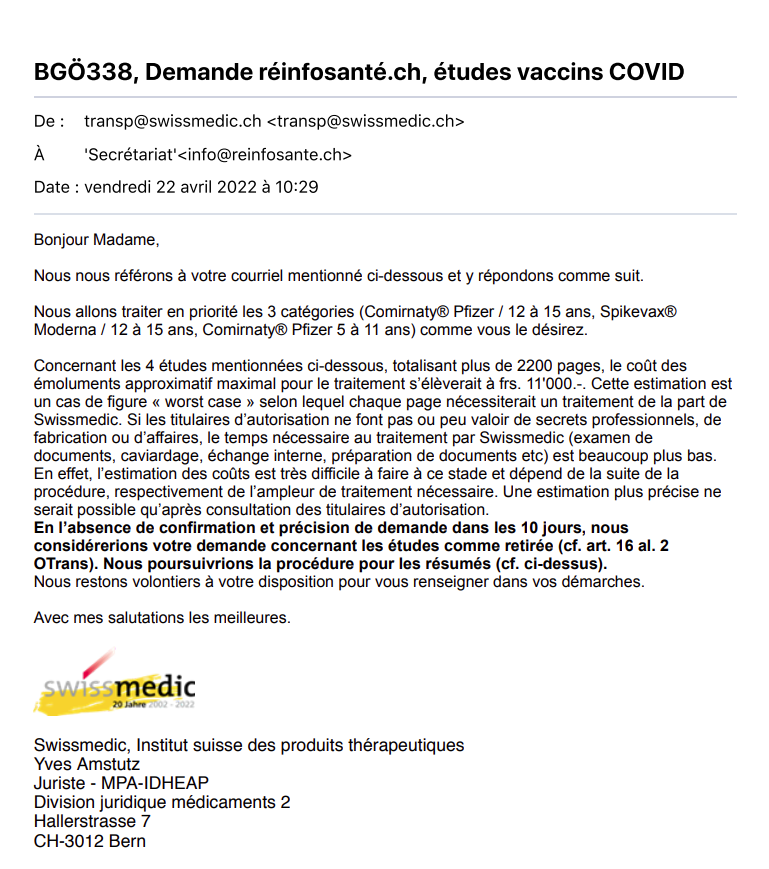 SWISSMEDIC_2022_04-22_BGÖ338-Demande-réinfosanté.ch-études-vaccins-COVID_COVER