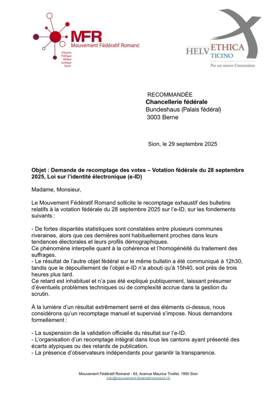2025-09-29_Lettre MFR – recomptage votes loi e-ID page 1 2025-09-29_Lettre MFR – recomptage votes loi e-ID page 1