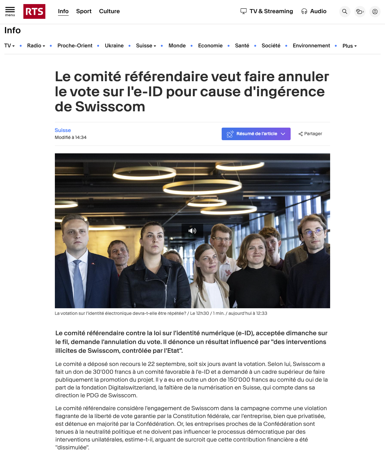 RTS_2025-09-29_Le comité référendaire veut faire annuler le vote sur l'e-ID