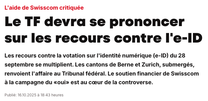 BLICK 2025-10-16_Digital ID votation recours E-ID tribunal fédéral