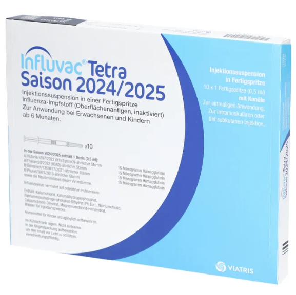 Influvac Tetra Viatris Abbott influenza vaccine package