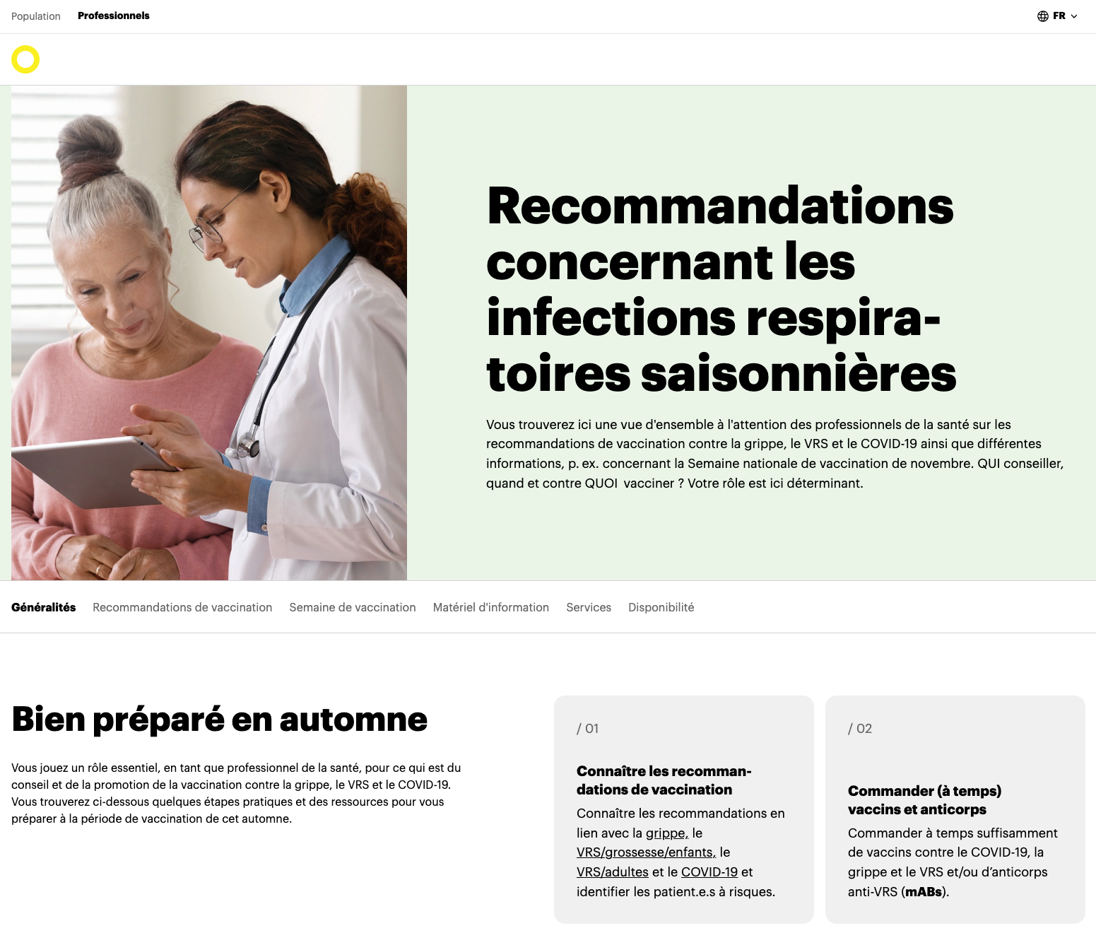 OFSP 2025 Site Vaccins Professionnels