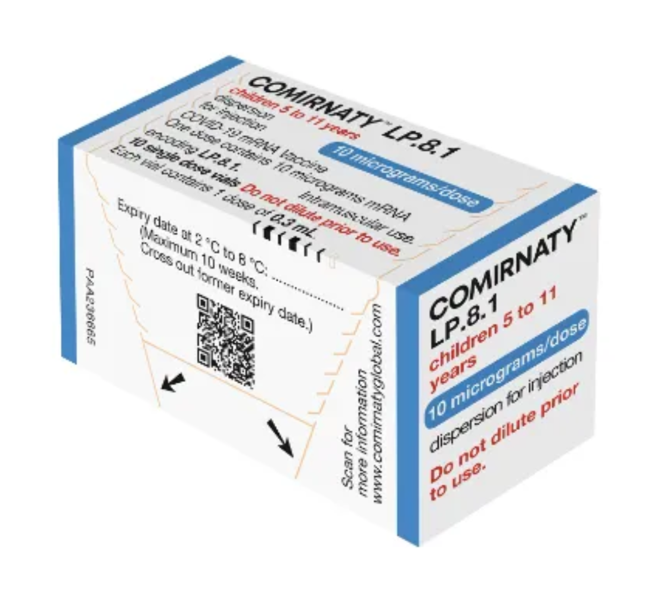 Comirnaty Pfizer 10mcg child dose package LP.8.1