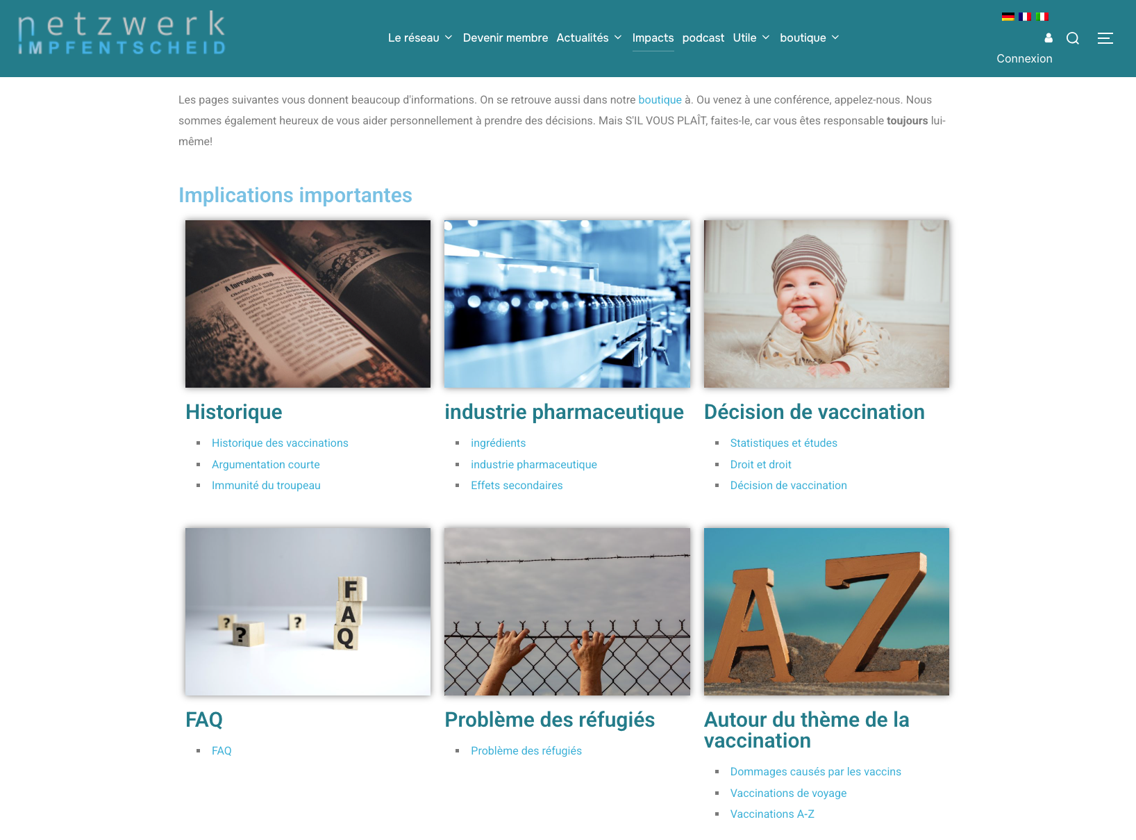 Netzwerk Impfentscheid info homepage