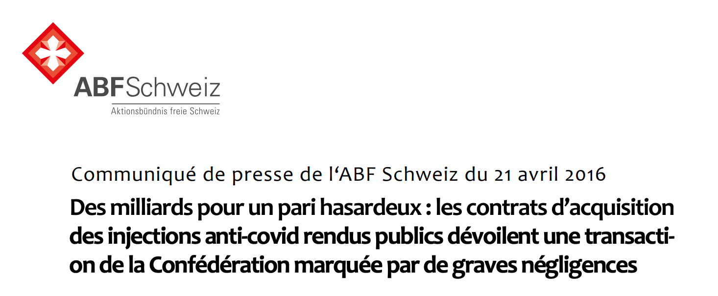 ABF SCHWEIZ 2026-04-16-CONTRACTS COVID Press release