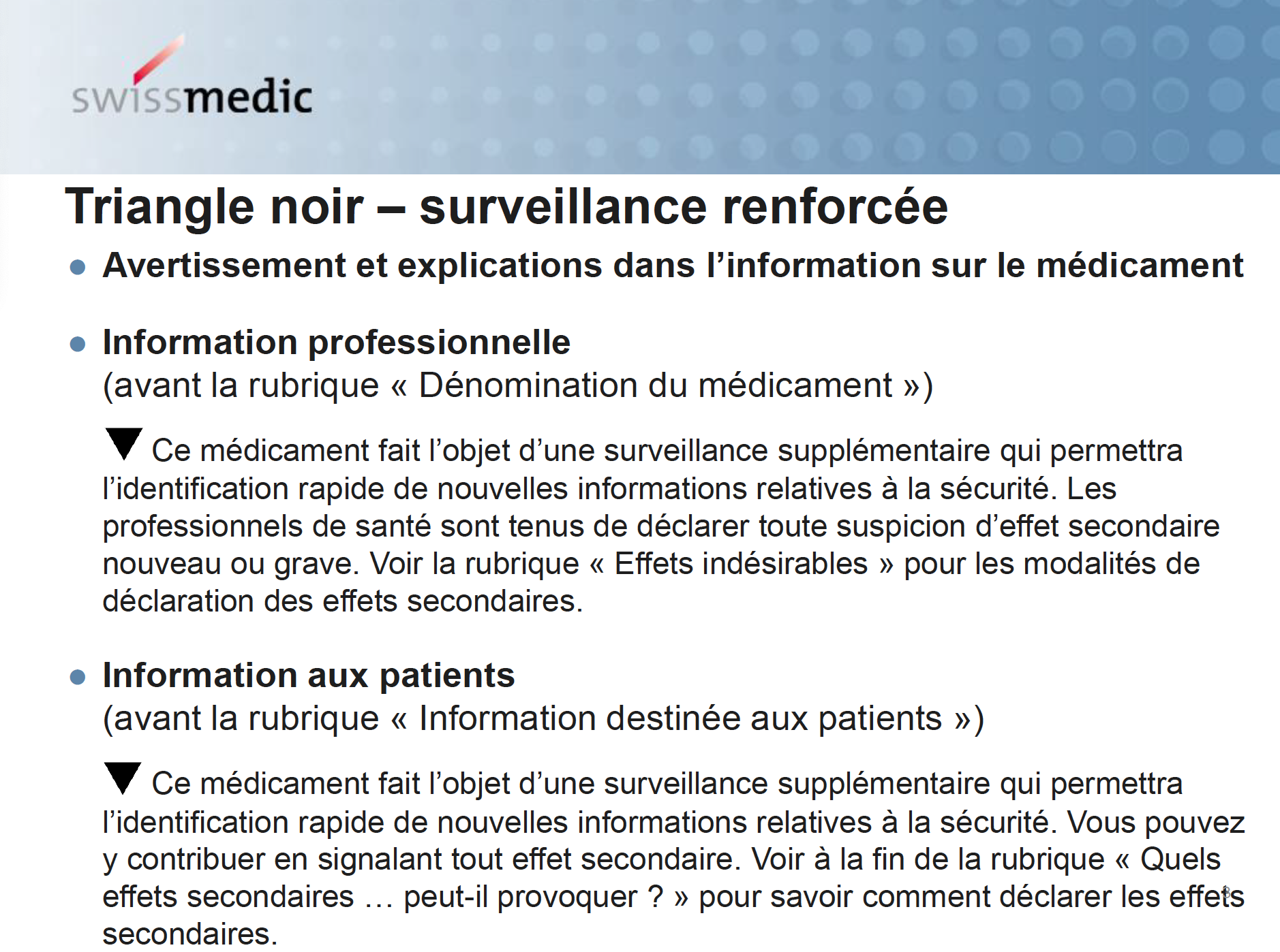SWISSMEDIC_blacktriangle_Presentation 2019-01