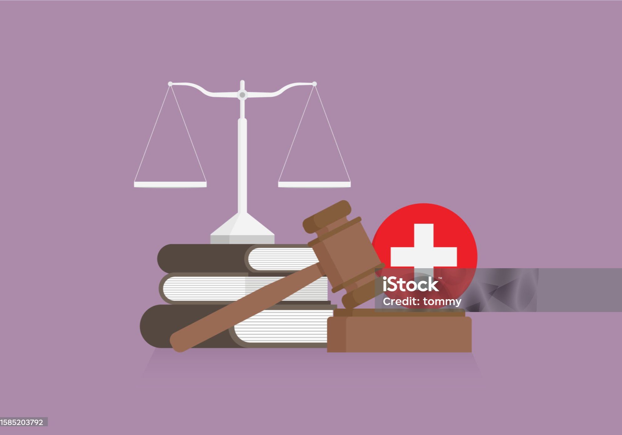 Navigating Healthcare Law, Protecting Patients' Rights and Medical Practice, Equal-arm balance, a book, and a gavel