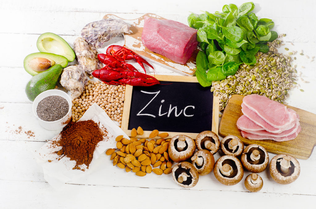 Foods Highest in Zinc. Healthy eating. Flat lay